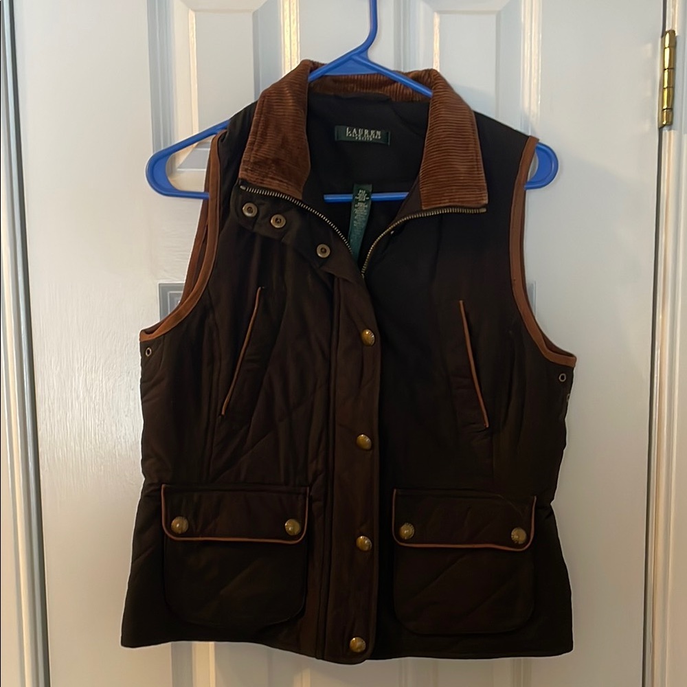 Ralph Lauren Women's quilted black vest
